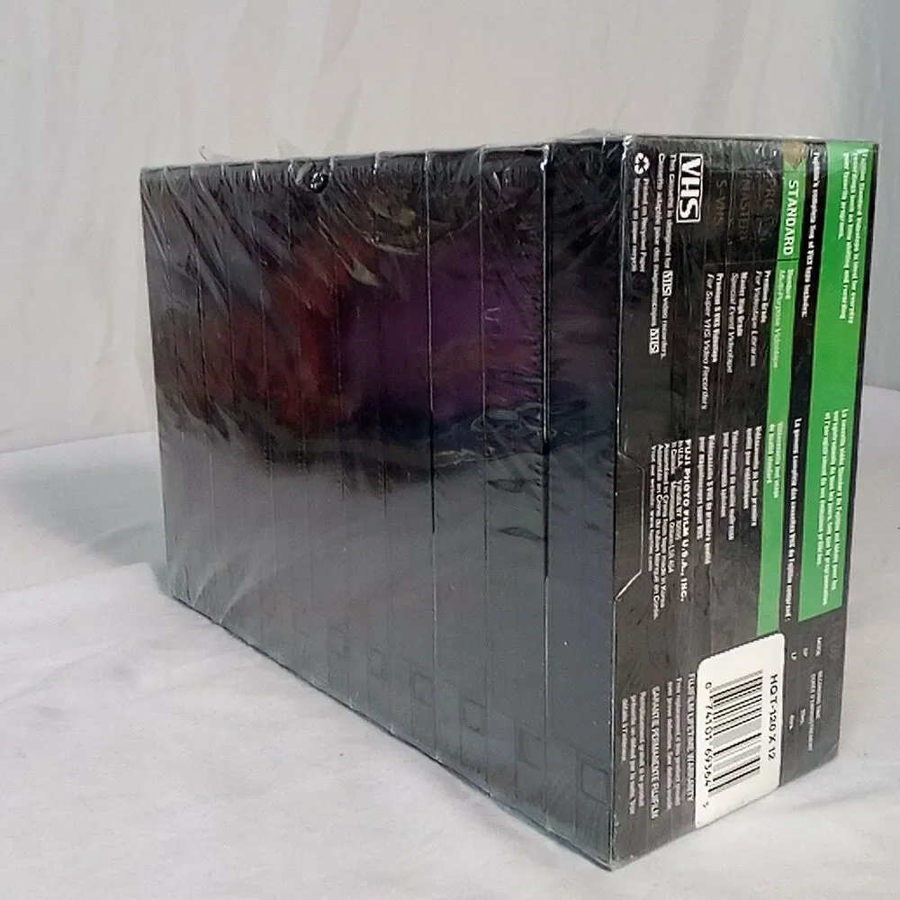 FUJI T-120 VHS Tapes Sealed 6 Hour New Blank VCR High Quality EP Mode Lot of 12